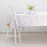 Клеёнка на стол на тканевой основе Доляна &laquo;Пёрышки&raquo;, ширина 137 см, рулон 20 м, толщина 0,22 мм, цвет белый