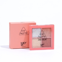 Палетка теней для век, с блёстками, 4 цвета Палетка теней для век, с блёстками, 4 цвета