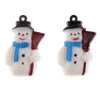 Миниатюра кукольная &laquo;Снеговик в чёрной шляпе&raquo;, набор 2 шт., размер 1 шт. &mdash; 3,1 &times; 2,1 см