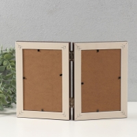 Фоторамка пластик на 2 фото 10х15 см "Абстракция из линий на белом" кофе