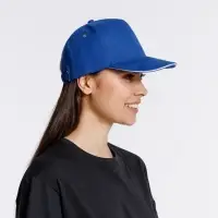 Бейсболка Classic, ярко-синяя с белым кантом