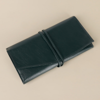 Набор кистей для макияжа &laquo;Lillian&raquo;, 14 предметов, футляр на завязках, цвет зелёный/серый