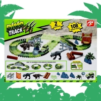 Гибкий автотрек &laquo;Дино&raquo;, с воротами, 108 деталей, работает от батареек