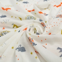 Пелёнка муслиновая Крошка Я «Лисички» 120х110 см, двухслойная, 100% хлопок Пелёнка муслиновая Крошка Я «Лисички» 120х110 см, двухслойная, 100% хлопок