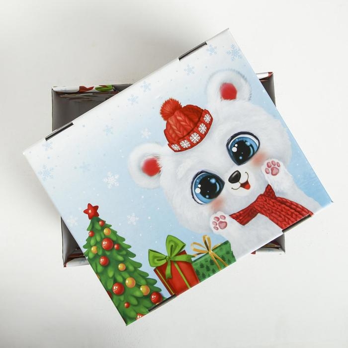 Коробка подарочная новогодняя складная &laquo;Радости и веселья&raquo;, 31,2 х 25,6 х 16,1 см, Новый год