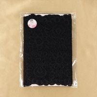 Кружевная эластичная ткань, 195 мм &times; 2,7 &plusmn; 0,5 м, цвет чёрный