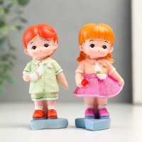 Сувенир полистоун "Малыши с сумочками на сердце" набор 2 шт 5х4,5х9 5х4,8х9 см Сувенир полистоун "Малыши с сумочками на сердце" набор 2 шт 5х4,5х9 5х4,8х9 см