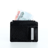 Визитница кожаная, TEXTURA, 8 карт, цвет чёрный