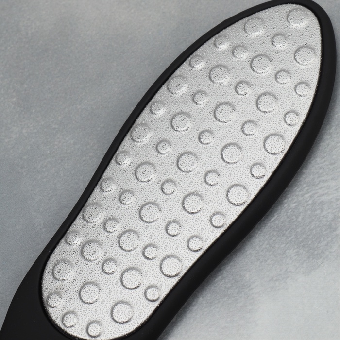 Пилка для ног, лазерная, двусторонняя, прорезиненная ручка, 23 см, цвет чёрный