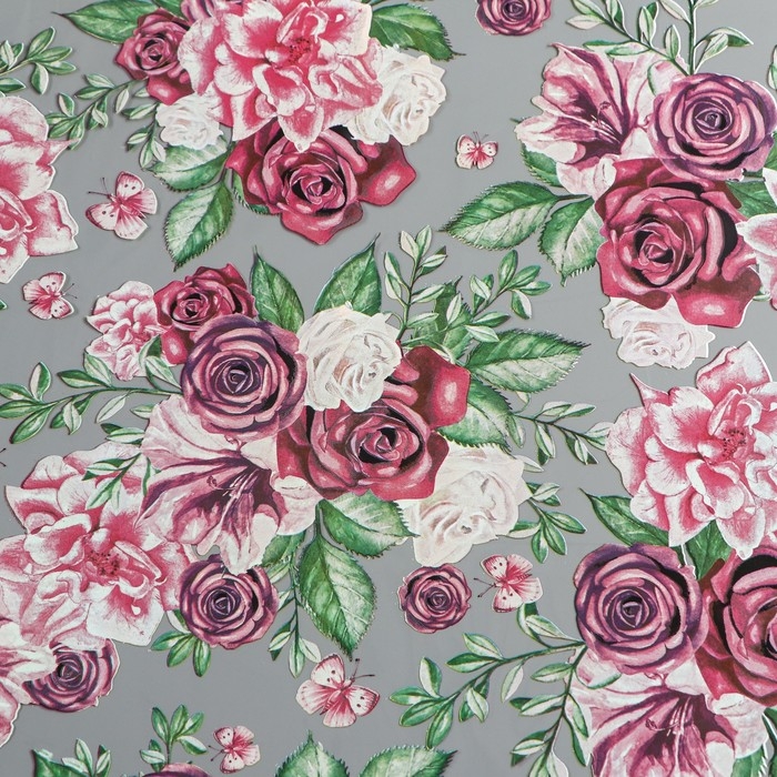 Пленка для цветов, Пленка для цветов, "Акварель", 0,7 х 8.2 м, 40мкм