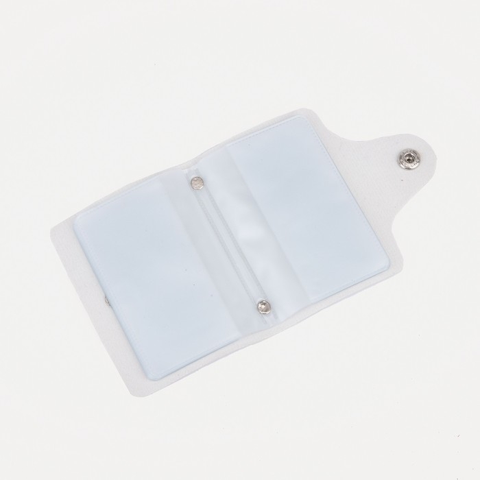 Визитница на кнопке, 24 карты, цвет голубой Визитница на кнопке, 24 карты, цвет голубой