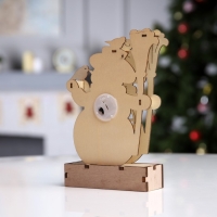 Светодиодная фигура &laquo;Снеговик&raquo; 16.5 &times; 20 &times; 5 см, дерево, батарейки LR1130х3 (в комплекте), свечение тёплое белое