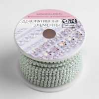 Цепь с жемчугом, металл, пластик, 2 мм, SS6, 9 ± 1 м, цвет бирюзовый Цепь с жемчугом, металл, пластик, 2 мм, SS6, 9 ± 1 м, цвет бирюзовый