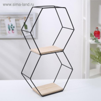 Полка 2-х ярусная Доляна &laquo;Лофт&raquo;, 41&times;23,5&times;9,5 см, цвет чёрный