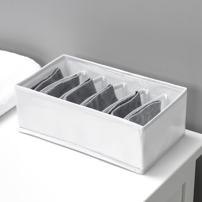 Органайзер для хранения белья LaDо́m, 6 ячеек, 28×16×10 см, цвет белый Органайзер для хранения белья LaDо́m, 6 ячеек, 28×16×10 см, цвет белый