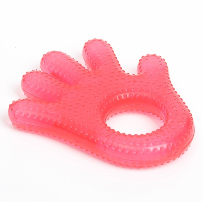 Прорезыватель охлаждающий с водой &laquo;Ладошка&raquo;, цвет красный, Крошка Я