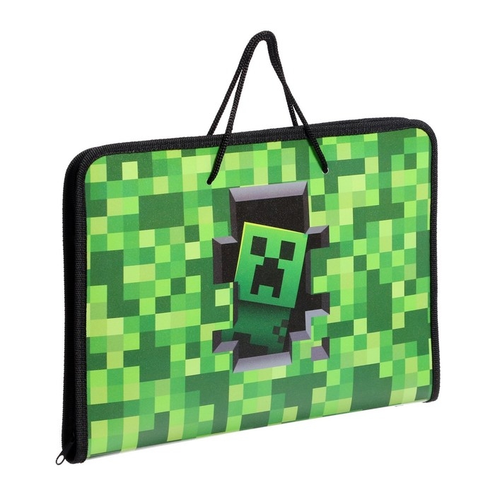 Папка для труда А4 с ручками, 325 х 230 х 25 мм, молния вокруг, откидная планка, пластиковая, ПТР-6 Calligrata Папка для труда А4 с ручками, 325 х 230 х 25 мм, молния вокруг, откидная планка, пластиковая, ПТР-6 Calligrata "Пиксели"