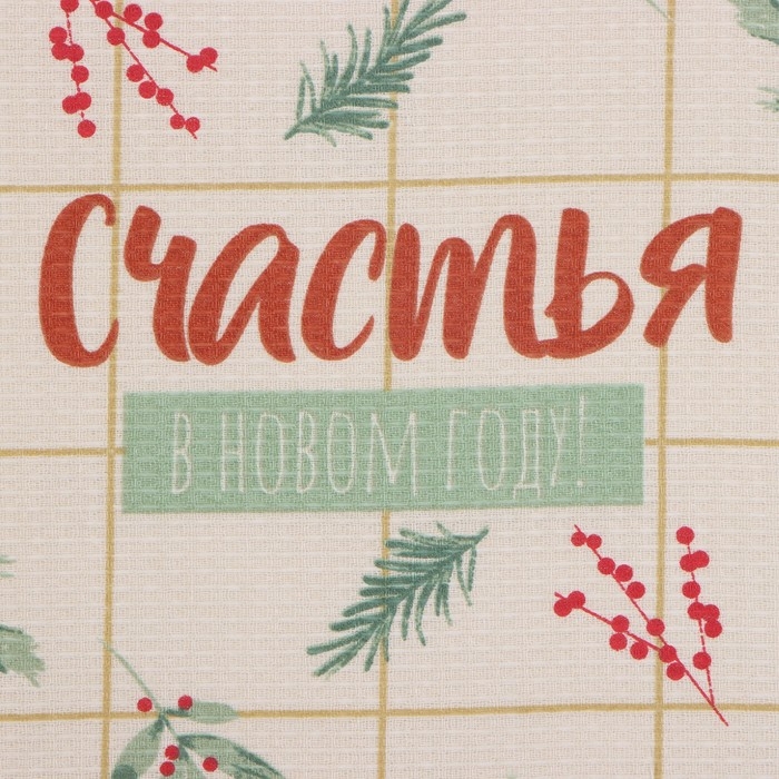 Новый год. Набор полотенец Доляна "Зимние праздники" 28х46 см - 2 шт, 100% хл, вафля 160 г/м2