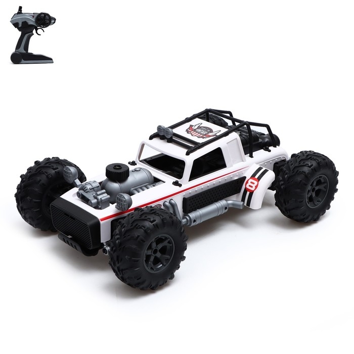 Джип радиоуправляемый «Багги», 4WD, полный привод, работает от аккумулятора, цвет белый Джип радиоуправляемый «Багги», 4WD, полный привод, работает от аккумулятора, цвет белый