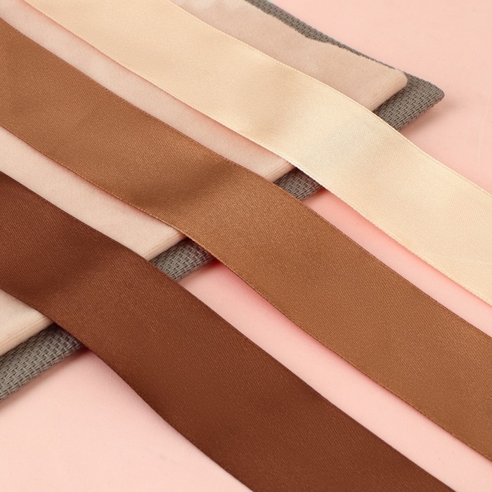 Набор атласных лент, 3 шт, размер 1 ленты: 40 мм &times; 23 &plusmn; 1 м, цвет коричневый спектр