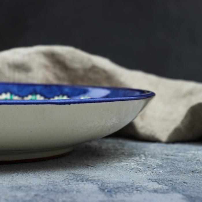 Ляган Риштанская Керамика Ляган Риштанская Керамика "Узоры", 31 см, синий