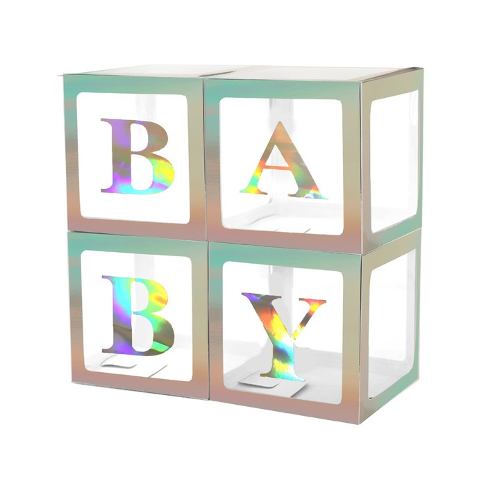 Набор коробок для воздушных шаров BABY, перламутр, 30х30х30 см, 4 шт. Набор коробок для воздушных шаров BABY, перламутр, 30х30х30 см, 4 шт.