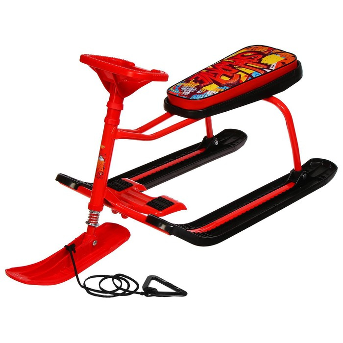 Снегокат &laquo;Тимка спорт 1+ Граффити красный&raquo;, ТС1+/GR, цвет красный/чёрный