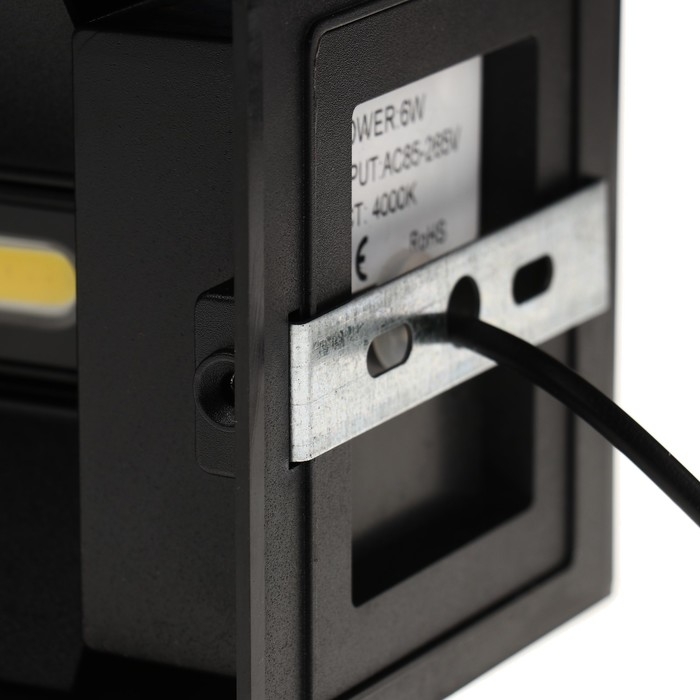 Светильник фасадный &laquo;Куб&raquo;, FSD-062, 6 Вт, 4000К, регулир. луч, IP65, 220 В, пластик, черный   100842