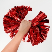 Помпон 1шт, цвет красный, фольга Помпон 1шт, цвет красный, фольга