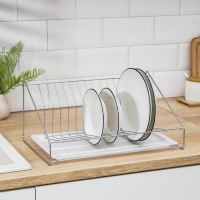 Сушилка для посуды с поддоном, 38×17,5×23,5 см, хром Сушилка для посуды с поддоном, 38×17,5×23,5 см, хром