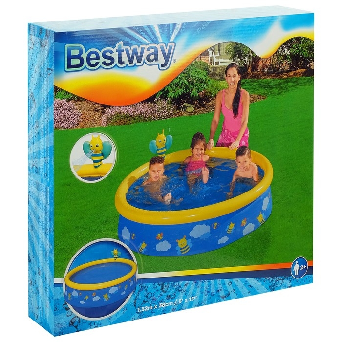 Бассейн Fast Set,152 x 38 см, с распылителем, от 2 лет, цвет МИКС, 57326 Bestway