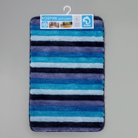Коврик для ванной Доляна &laquo;Полосочки&raquo;, 43&times;68 см, цвет синий