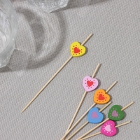 Шпажки Доляна &laquo;Сердце&raquo;,12 см, набор 25 шт, цвет МИКС