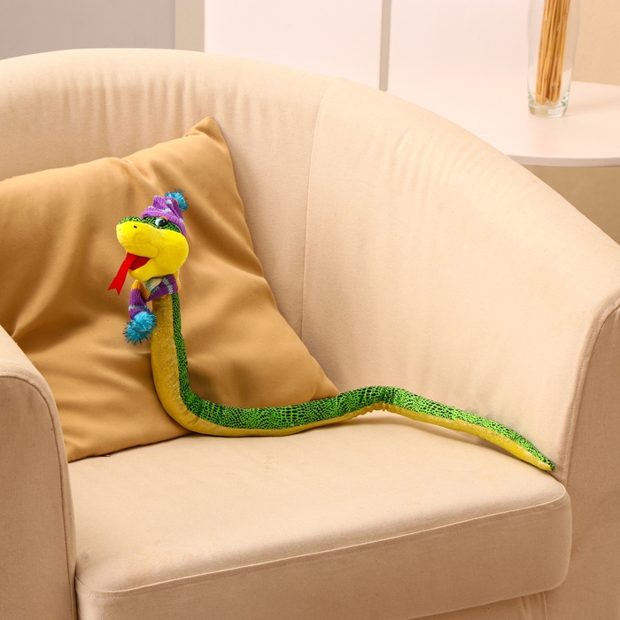 Мягкая игрушка &laquo;Змея&raquo;, зимняя, 72 см, в новогоднем колпаке