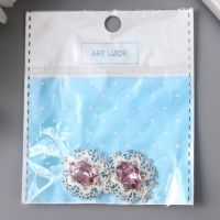 Декор для творчества металл "Медальон узорный" светло-розовый кристалл 2,6х2,4 см Декор для творчества металл "Медальон узорный" светло-розовый кристалл 2,6х2,4 см