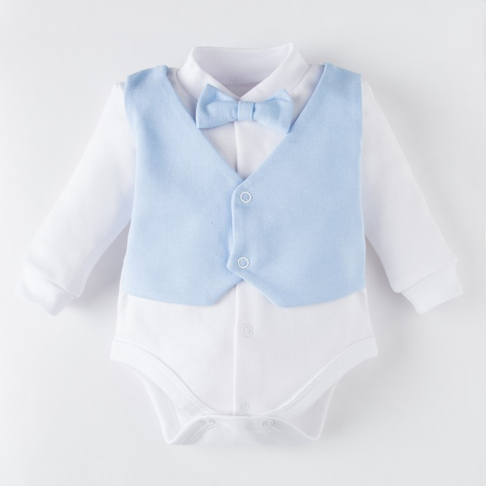 Боди Крошка Я Боди Крошка Я "Костюм", белый/голубой, МИКС, рост 86-92 см