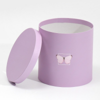 Набор круглых коробок 5 в 1, упаковка подарочная, &laquo;Бабочки&raquo;, 23 х 23 х 25 ‒ 15 х 15 х 15 см