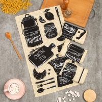 Набор кухонных полотенец Доляна &laquo;Кофе&raquo; 35х60 см - 4 шт, 100% хл