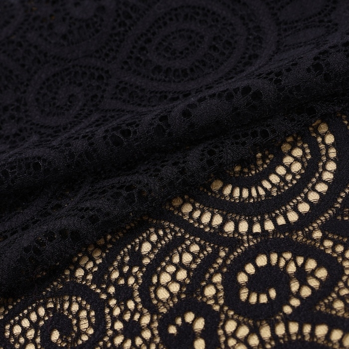 Кружевная эластичная ткань, 180 мм × 2,7 ± 0,5 м, цвет чёрный Кружевная эластичная ткань, 180 мм × 2,7 ± 0,5 м, цвет чёрный