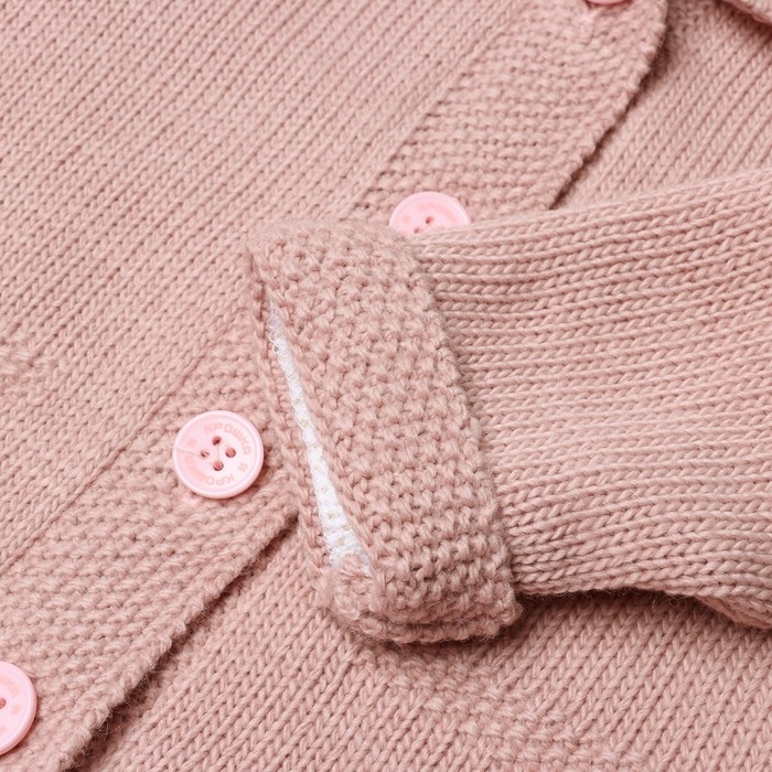 Джемпер вязаный Крошка Я с капюшоном рост 68-74 см, розовый