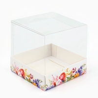 Коробка для кондитерских изделий «Цветочная поляна», 10 х 10 х 10 см Коробка для кондитерских изделий «Цветочная поляна», 10 х 10 х 10 см
