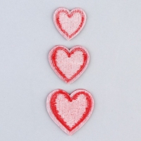 Термонаклейки на одежду &laquo;Сердца&raquo;, 3 шт.