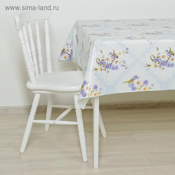 Клеенка столовая на нетканой основе «Букет ромашек», ширина 125 см, рулон 25 м, цвет голубой Клеенка столовая на нетканой основе «Букет ромашек», ширина 125 см, рулон 25 м, цвет голубой