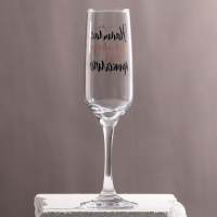 Бокал для шампанского &laquo;Напилась так веди себя прикольно&raquo;, 210 мл, тип нанесения рисунка: деколь