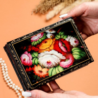 Шкатулка &laquo;Жостово&raquo;, 11х16 см, лаковая миниатюра