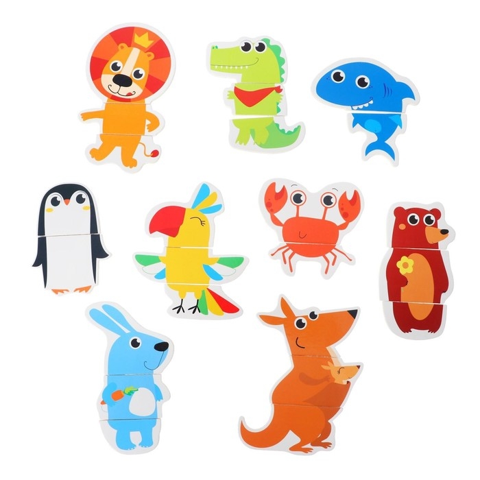 Развивающие магниты &laquo;Собери зверей&raquo; (набор 24 шт)