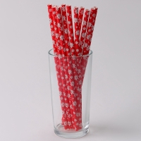 Новый год! Трубочки для коктейля &laquo;Снежинки&raquo;, набор 12 шт.