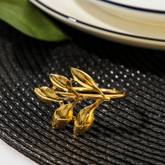 Кольцо для салфетки &laquo;Nature Лепестки&raquo;, 4,5&times;3,2 см, цвет золотой