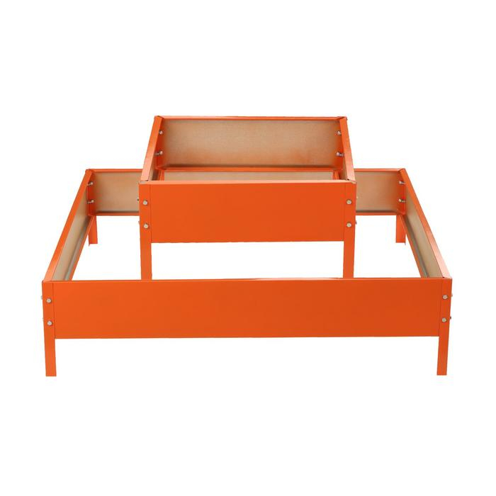 Клумба оцинкованная, 2 яруса, 50 × 50 см, 100 × 100 см, оранжевая, «Квадро», Greengo Клумба оцинкованная, 2 яруса, 50 × 50 см, 100 × 100 см, оранжевая, «Квадро», Greengo