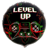 Воздушный шар фольгированный 18" &laquo;Левел ап&raquo; круг
